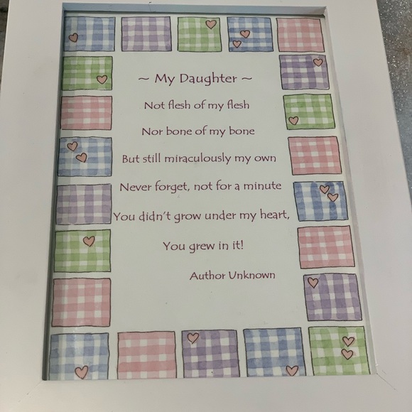 White Frame with Poem “My Daughter” - Picture 1 of 6